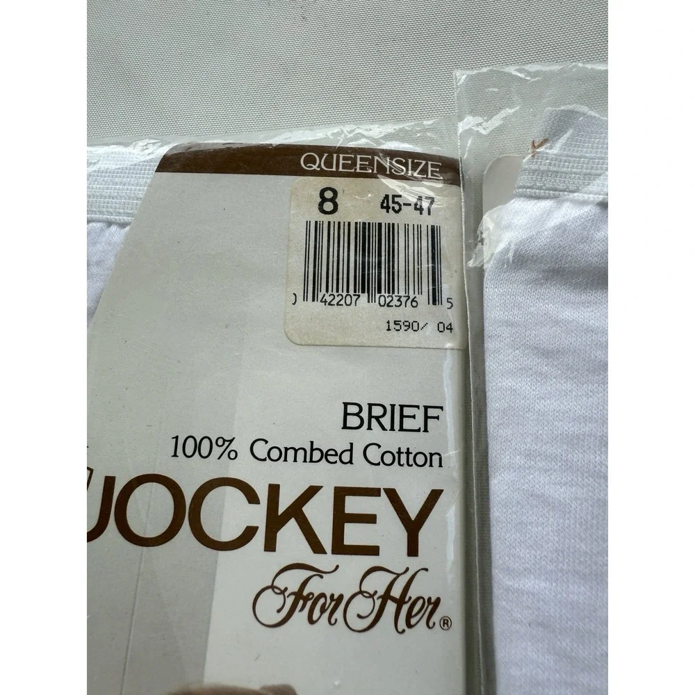 2 Vtg 1989 Jockey Queen Brief Cut‎ Cream Underwear Women's Size 8-TG 45-47